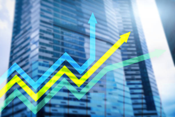 istock Financial growth arrows graph. Investment and trading concept. 1137610097