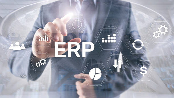 istock ERP system, Enterprise resource planning on blurred background. Business automation and innovation concept. 1137610293
