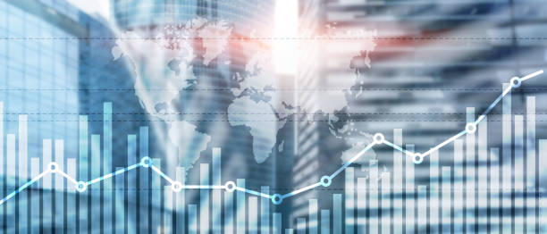 istock Business finance growth graph chart analysing diagram trading and forex exchange concept double exposure mixed media background website header. 1137610442