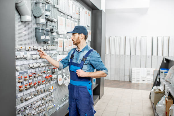 istock Man choosing water pipes in the shop 1137610560