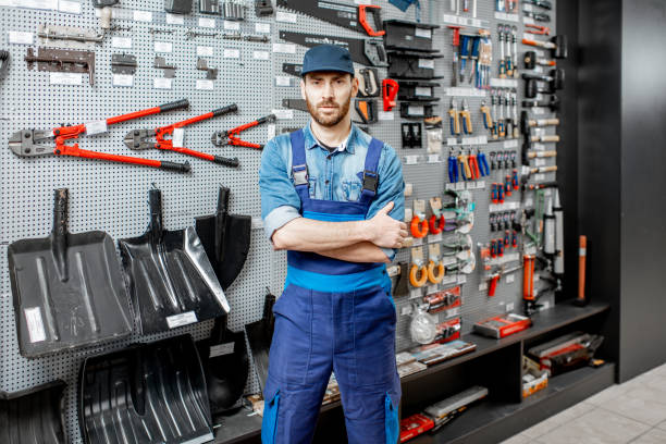 istock Worker in the shop with building tools 1137611167
