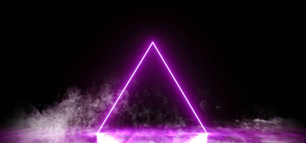 istock Smoke Neon Dark Grunge Concrete Background Asphalt Optical Illusion Fluorescent Purple Vibrant Glowing Empty Space Sci Fi Futuristic Spaceship Stage 3D Rendering 1137611285