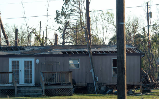 istock The torn off roof caused by Hurricane Michael 1137611723