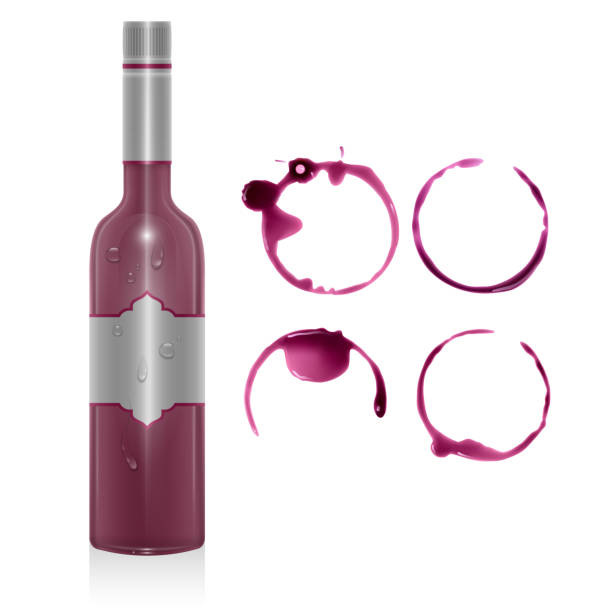 istock Set of wine stains, circles isolated on white background. Wine texture with shape of circles 1137612910