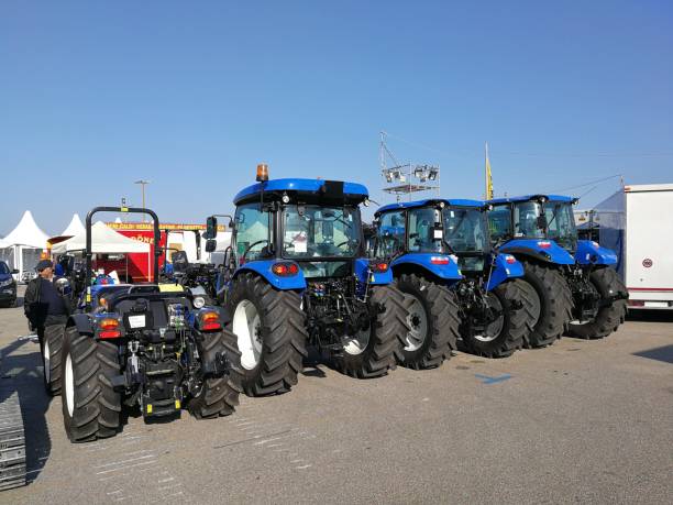 Brunssum, the Netherlands, - June 20, 2014. Vintage tractor driving in the street.