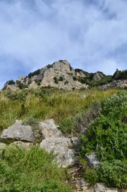 Gorgeous rocky sea cliffs and hills found on the South Coast of Italy.