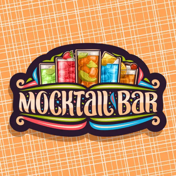 Vector illustration of Vector signage for Mocktail Bar