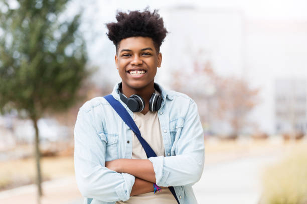 istock Confident African American high school student 1137620192