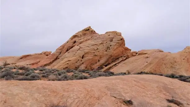 Red and Aztec sandstone formations in the Valley of Fire State Park.  Overton Nevada.