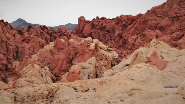 Red and Aztec sandstone formations in the Valley of Fire State Park.  Overton Nevada.