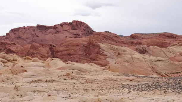 Red and Aztec sandstone formations in the Valley of Fire State Park.  Overton Nevada.