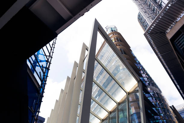 istock City, office buildings, view through pedestrian bridge, copy space 1137629307