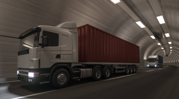 istock Container Trucks Moving Through the Tunnel 1137630246