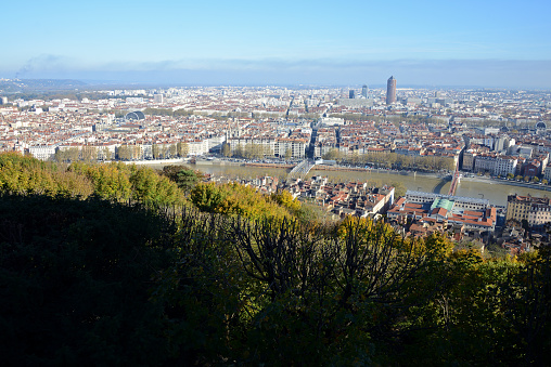 Skyline of Lyon, France, Europe