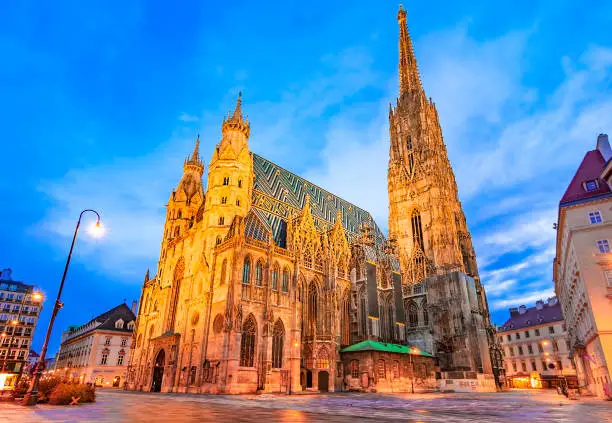 Vienna, Austria, Europe: St. Stephen's Cathedral or Stephansdom, Stephansplatz early in the morning.