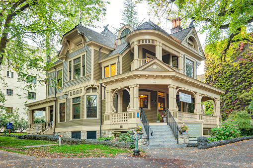 The historic Simon Benson House on the Portland State University campus in downtown Portland Oregon USA