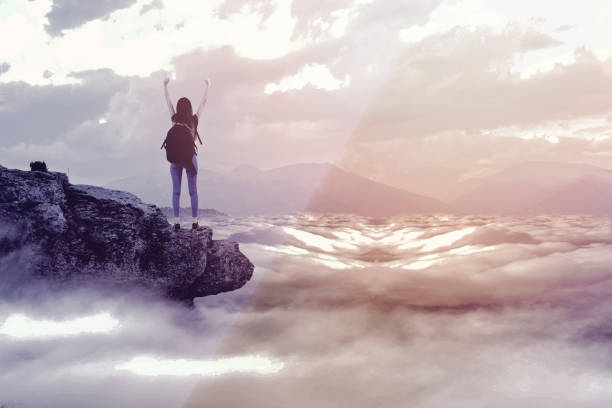 istock Woman at sunset on hill 1137639929