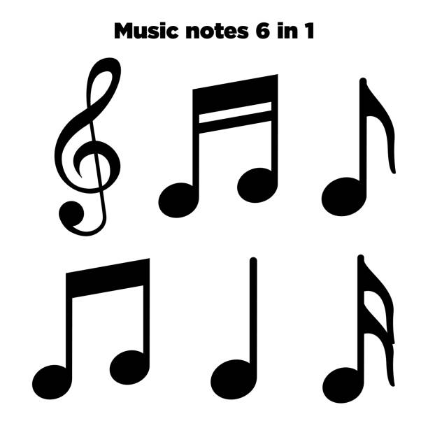musiknoten, lied-, melodie- und melodievektorsymbol - lullaby stock-grafiken, -clipart, -cartoons und -symbole