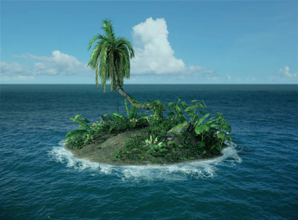 istock Small tropical island lost in the ocean 1137644677