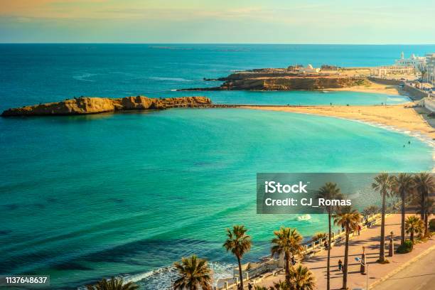 Monastir Tunisia Panoramic View Of The City And The Coast Opens From The Observation Tower Ribat Stock Photo - Download Image Now