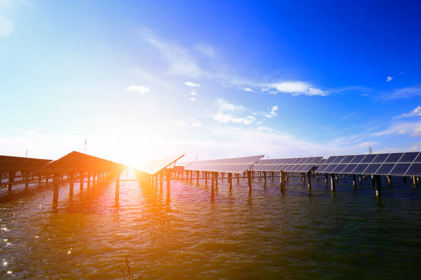 istock Solar panels on the water 1137650843