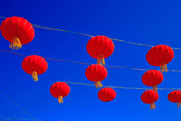 istock Is the red lantern hanging in the air 1137653226