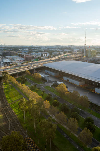 West Melbourne Industrial Area View in Australia West Melbourne Industrial Area View in Australia port melbourne melbourne stock pictures, royalty-free photos & images