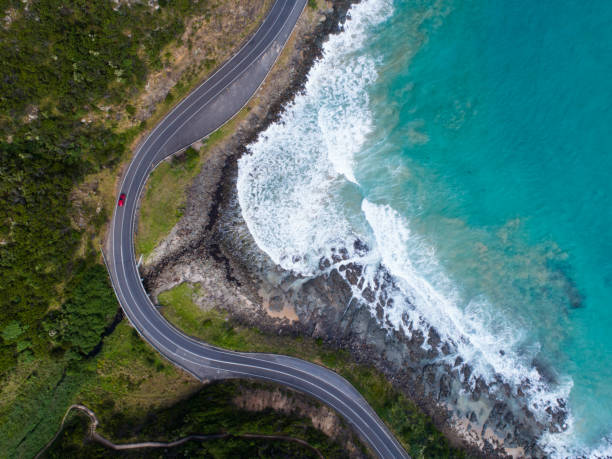 great ocean road aerial - twelve apostles sea rocks immagine foto e immagini stock