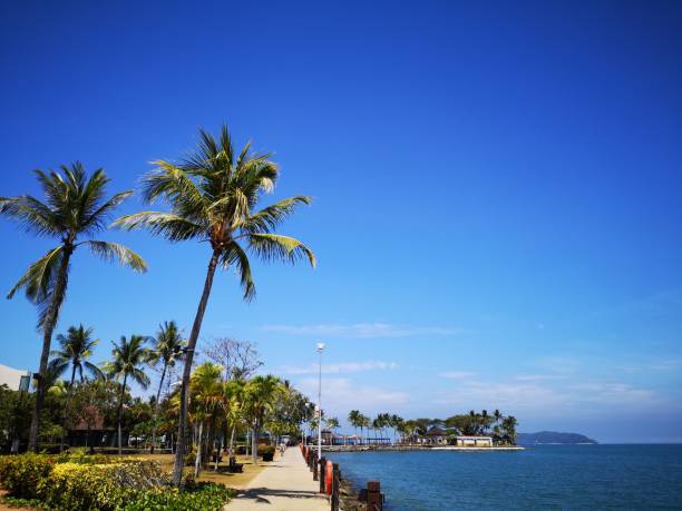 istock Calm sea shore on sunny day. 1137658135