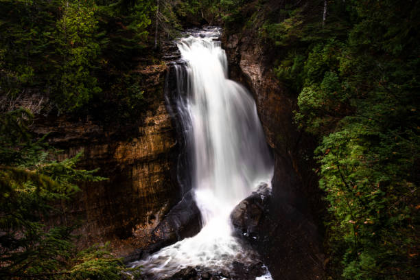 istock Long exposure waterfall in Munising Michigan 1137669508