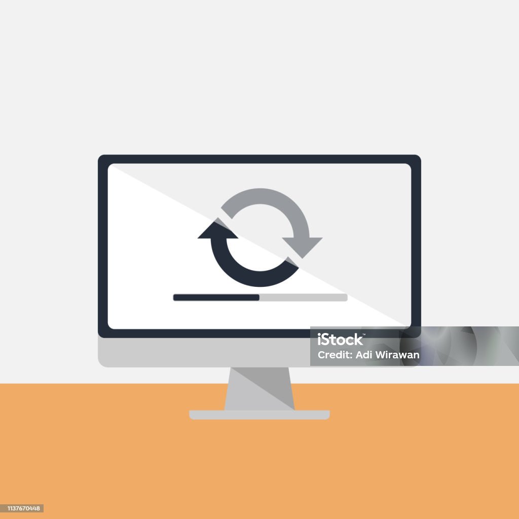 Computer Synchronization Process Stock Illustration - Download Image ...