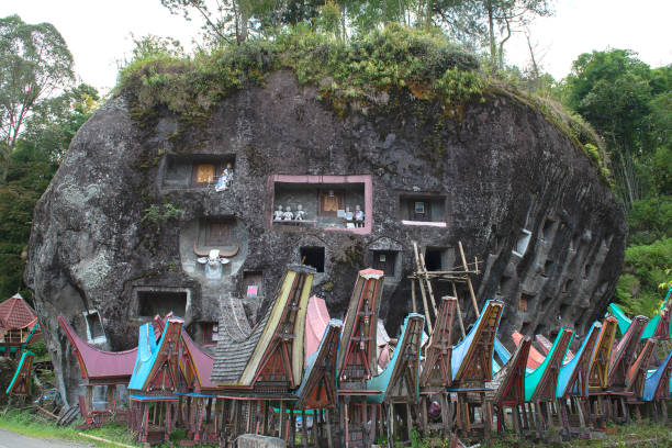 Traditional burial ground in Tana Toraja stock photo