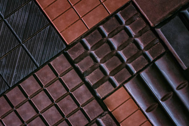Background pattern of assorted or a variety of chocolate bars