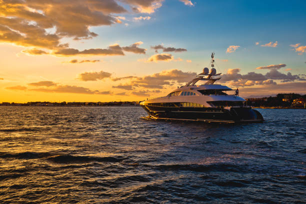 istock Yachtig at golden sunset view 1137682712