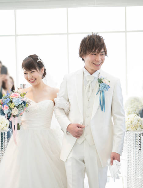 istock Wedding Blessed smiling groom and bride 1137684382
