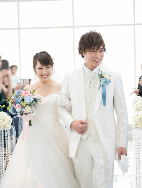 istock Wedding Blessed smiling groom and bride 1137684388