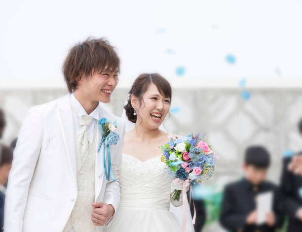 istock Wedding Blessed smiling groom and bride 1137684414