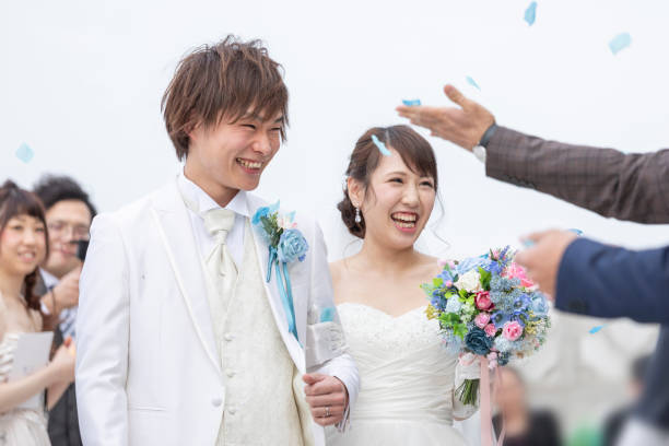 istock Wedding Blessed smiling groom and bride 1137684415