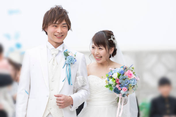 istock Wedding Blessed smiling groom and bride 1137684422