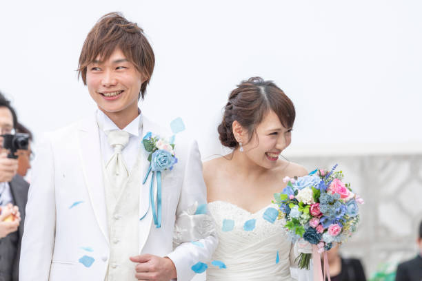 istock Wedding Blessed smiling groom and bride 1137684423