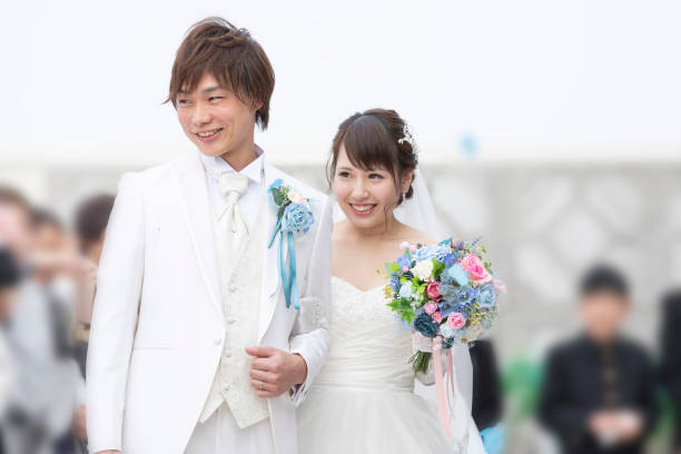 istock Wedding Blessed smiling groom and bride 1137684429
