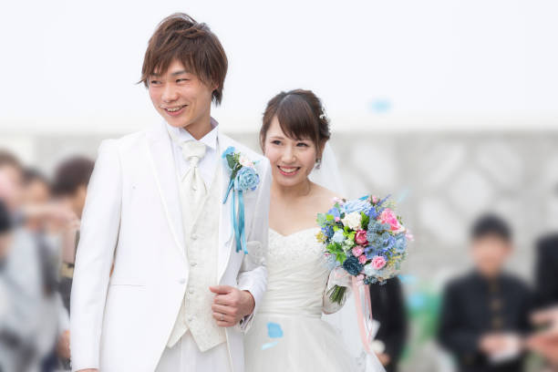 istock Wedding Blessed smiling groom and bride 1137684436
