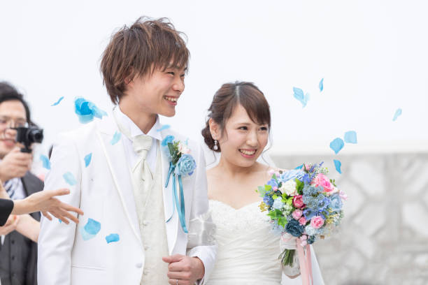 istock Wedding Blessed smiling groom and bride 1137684444