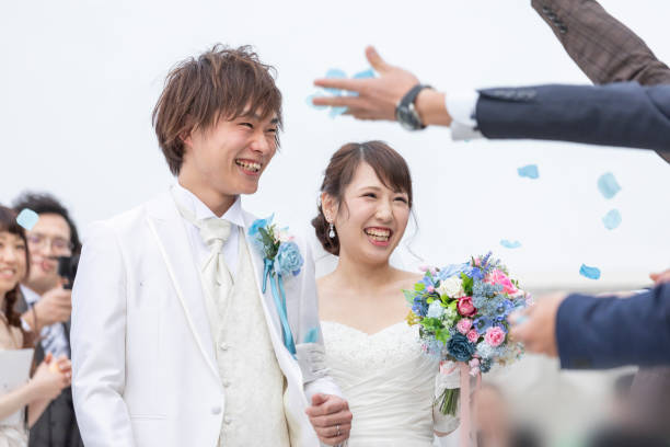 istock Wedding Blessed smiling groom and bride 1137684445