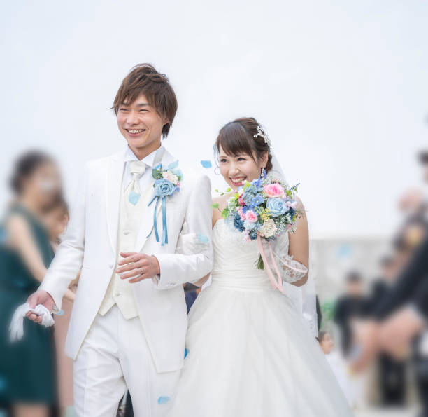 istock Wedding Blessed smiling groom and bride 1137684455
