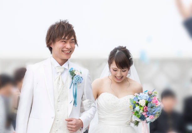 istock Wedding Blessed smiling groom and bride 1137684475