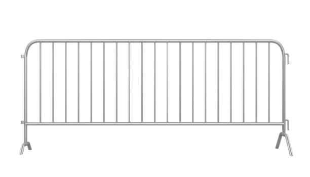 istock Metal Crowd Barrier Isolated 1137688060