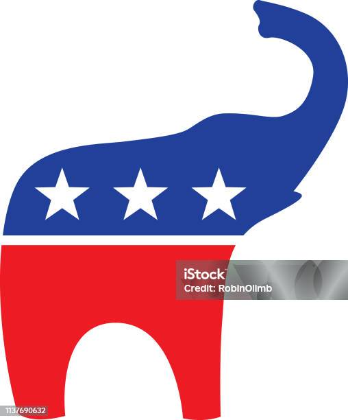 Politics Elephant Icon Stock Illustration - Download Image Now - Elephant, US Republican Party, American Culture