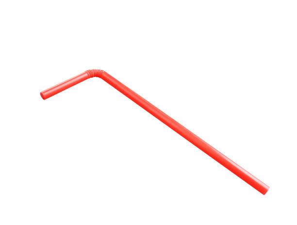 istock Colorful red drinking straw isolated on white background with clipping path 1137691485