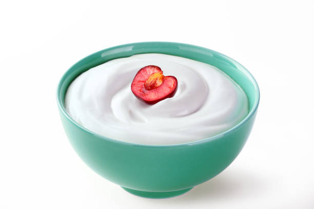 istock cream sour with fruits in a plate isolated white backround 1137699302